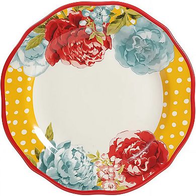 12-Piece Ceramic Dinnerware Set - Country Casual Floral Design, Service for 4
