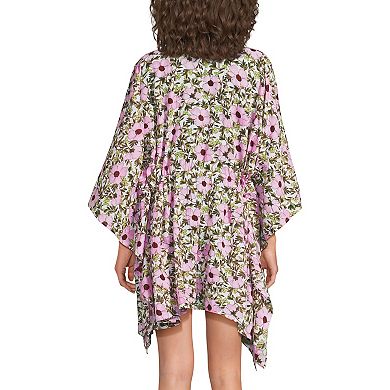Women's Lands' End Cotton Tie Front Kimono Cover-Up