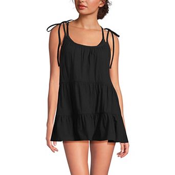 Women's Lands' End Tiered Cover-Up Mini Dress