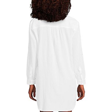 Women's Lands' End Button-Up Shirtdress Cover-Up