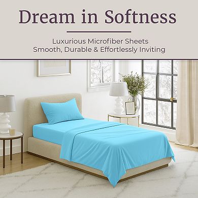 Lavish Home Wrinkle & Stain Resistant Brushed Microfiber Sheet Set with Shams