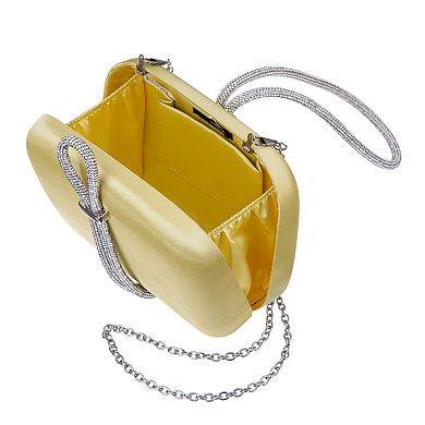 N by Nina Crystal Cord Satin Minaudiere