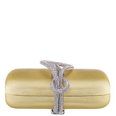 N by Nina Crystal Cord Satin Minaudiere