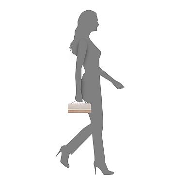 N by Nina East/West Flap Clutch with Metal Bar Detail