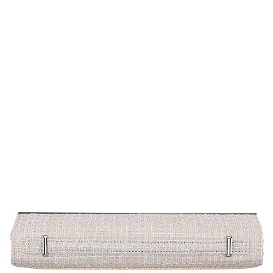 N by Nina East/West Flap Clutch with Metal Bar Detail