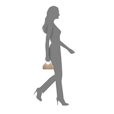 N by Nina Wooden Framed Metallic Straw Bag