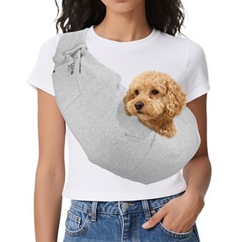 1 pc Dog Sling Carrier for Small Dogs and Cats, Soft Cotton with Purse Pocket, 29.53x19.69 Inch