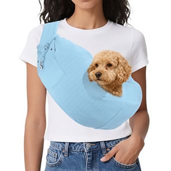 1 pc Dog Sling Carrier for Small Dogs and Cats, Soft Cotton with Purse Pocket, 29.53x19.69 Inch