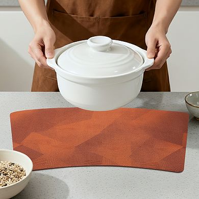 Set of 4 Wedge Placemats for Dining Table Decor Washable Heat Resistant Table Mats 17.7x11.8 inch