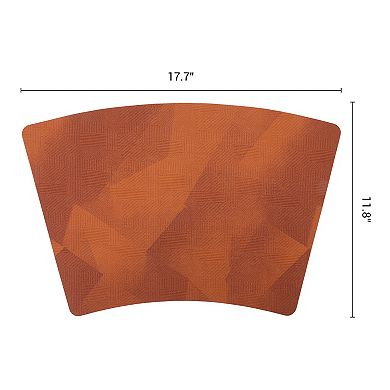 Set of 4 Wedge Placemats for Dining Table Decor Washable Heat Resistant Table Mats 17.7x11.8 inch