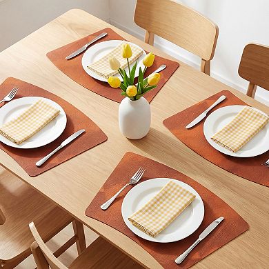Set of 4 Wedge Placemats for Dining Table Decor Washable Heat Resistant Table Mats 17.7x11.8 inch