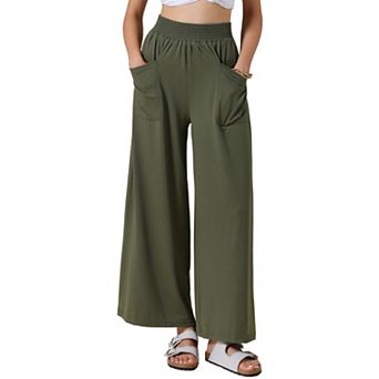 Women's Wide Leg Pants for Women High Elastic Waist Baggy Palazzo Casual Pant