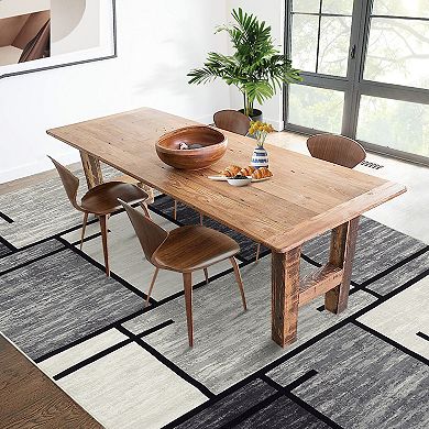 Contemporary Grid Area Rug Machine Washable Ultra Thin Stain Resistant Floor Cover for Kid's Room
