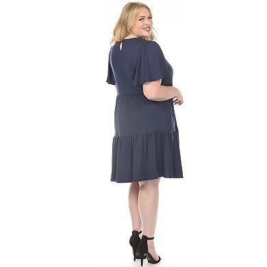 Plus Size V-Neck Short Sleeve Dress