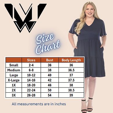 Plus Size V-Neck Short Sleeve Dress