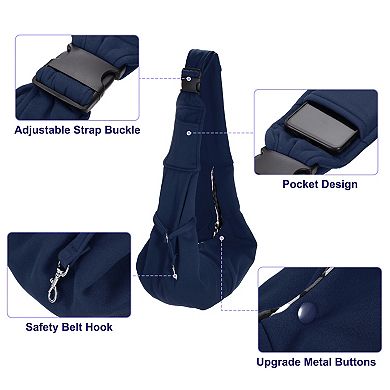 1Pc Pet Sling Carrier, Hand-Free Reversible Pet Sling Carrier, 31.5x23.62 Inch