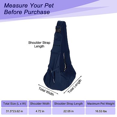 1Pc Pet Sling Carrier, Hand-Free Reversible Pet Sling Carrier, 31.5x23.62 Inch