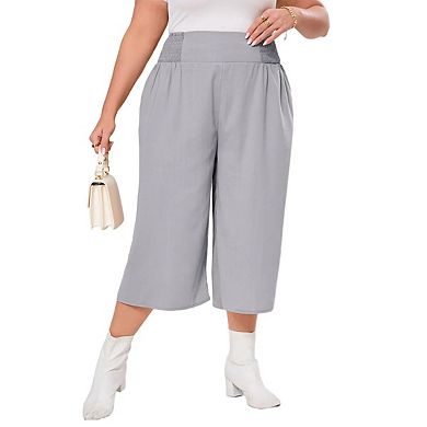 Women's Casual Plus Size Pants High Waisted Lounge Pants Straight Trousers Pants with Pockets