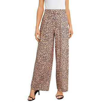 Women's Wide Leg High Waist Elastic Drawstring Flowy Lounge Trousers