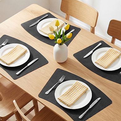 Set of 4 Wedge Placemats for Dining Table Decor Washable Heat Resistant Table Mats 17.7x11.8 inch