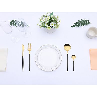 4 Piece Silverware Set,Stainless Steel Pineapple Floral Flatware Set for 1,Includes Knife Fork Spoon