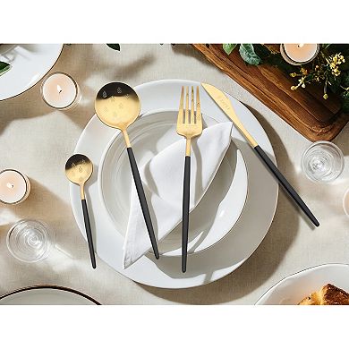 4 Piece Silverware Set,Stainless Steel Pineapple Floral Flatware Set for 1,Includes Knife Fork Spoon