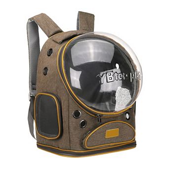 1 pc Pet Backpack Carrier Ventilated Travel Bag with Transparent Cover, 12.99x7.87x16.54 Inch