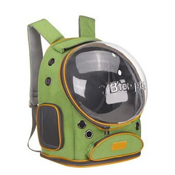 1 pc Pet Backpack Carrier Ventilated Travel Bag with Transparent Cover, 12.99x7.87x16.54 Inch