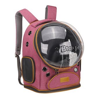 1 pc Pet Backpack Carrier Ventilated Travel Bag with Transparent Cover, 12.99x7.87x16.54 Inch