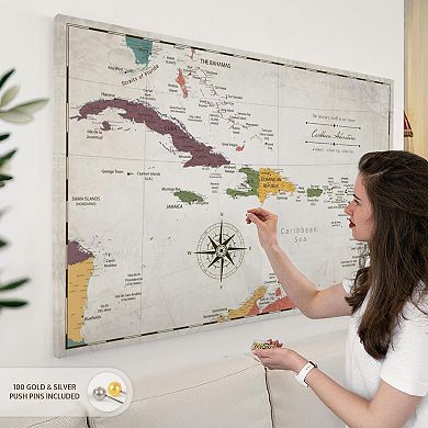 My Home I Push Pin Caribbean Map