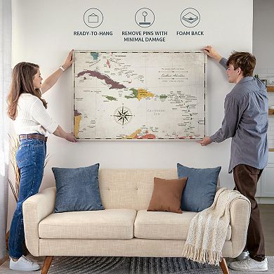 My Home I Push Pin Caribbean Map