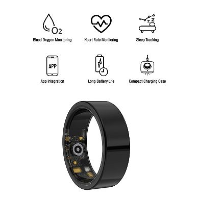 Everyday Wellness Smart Ring Sleek Health & Sleep Tracker with Magnetic Charging Base
