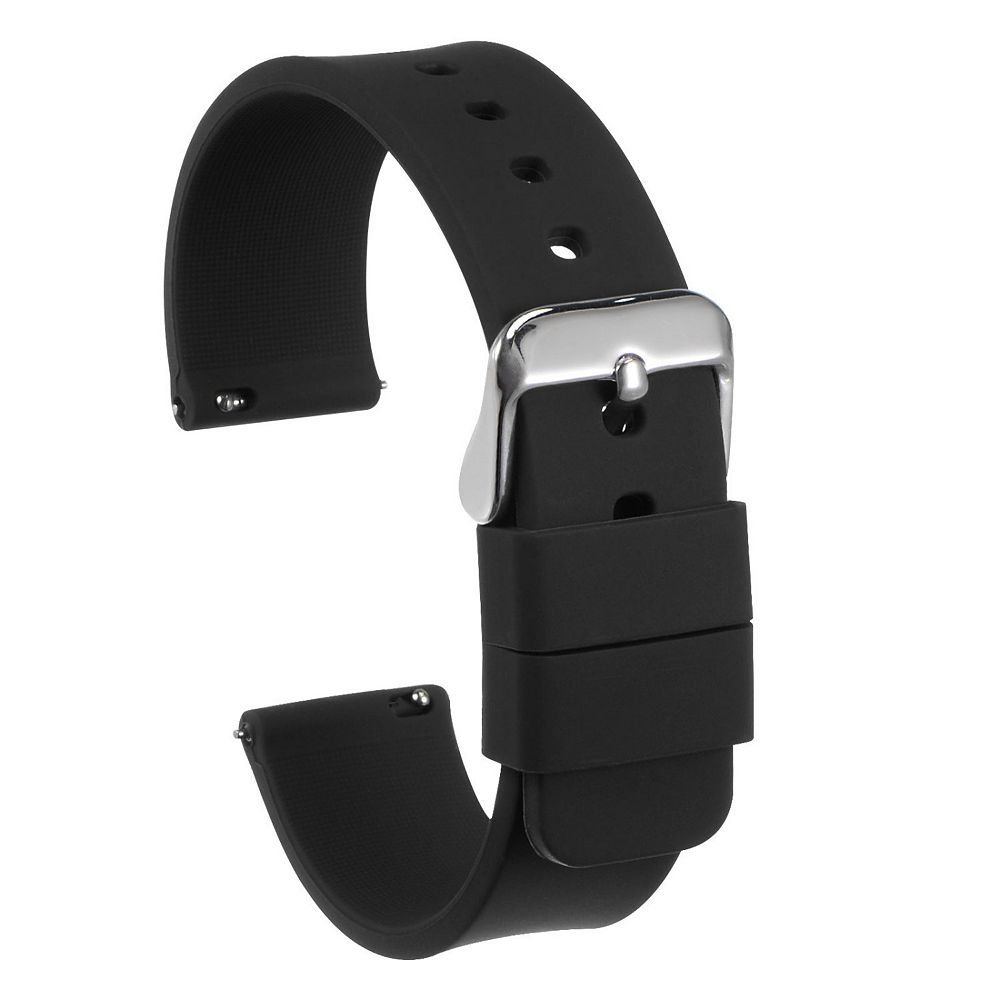 Amizee Replacement Silicone Watch Strap for Men and Women, Black