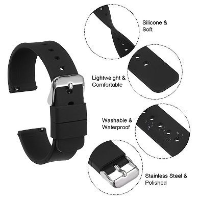 Silicone Watch Band Quick Release Soft Rubber Multi-sizes Watch Strap