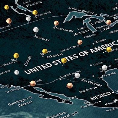 Diving Push Pin Hobby Map I