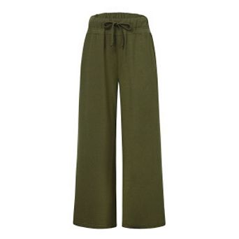 Women's Elastic Waist Wide Leg Sweat Pants with Pockets