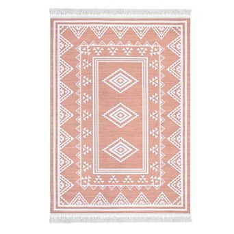 Boho Geometric Area Rug Machine Washable Vacuum Clean Ultra Thin Stain Resistant Carpet for Bedroom
