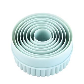 Plastic Cookie Cutter Set Light Green Double-Sided Wave Edge Baking Tools 8 pc