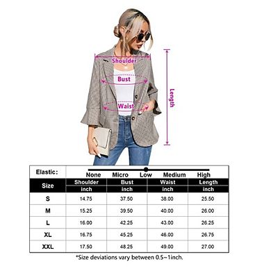 Women's Cropped Blazer Puff Long Sleeve Casual Notch Lapel Jackets Coats