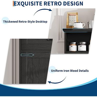 Farmhouse White Storage Cabinet with Doors and Drawers , Freestanding Bathroom Cabinet for Laundry