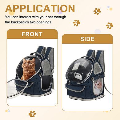 1Pc Portable Pet Backpack Carrier for Traveling, 13.39x11.02x16.54 Inch