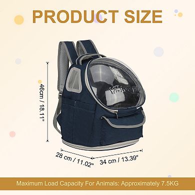 1Pc Portable Pet Backpack Carrier for Traveling, 13.39x11.02x16.54 Inch