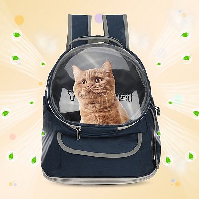1Pc Portable Pet Backpack Carrier for Traveling, 13.39x11.02x16.54 Inch