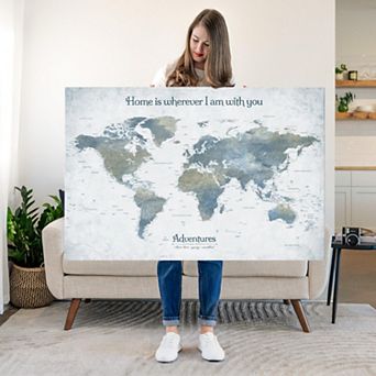 Home With You II Push Pin World Map