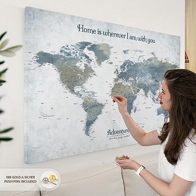 Home With You II Push Pin World Map