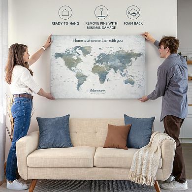 Home With You II Push Pin World Map