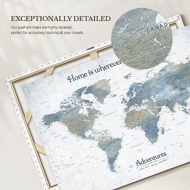 Home With You II Push Pin World Map