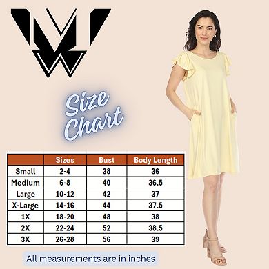 Plus Size Crew Neck Ruffle Sleeve Dress