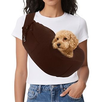 1 pc Dog Sling Carrier for Small Dogs and Cats Hands Free with Purse Pocket, 29.53x25.59 Inch