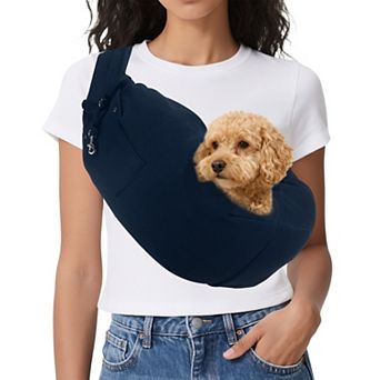 1 pc Dog Sling Carrier for Small Dogs and Cats Hands Free with Purse Pocket, 29.53x25.59 Inch